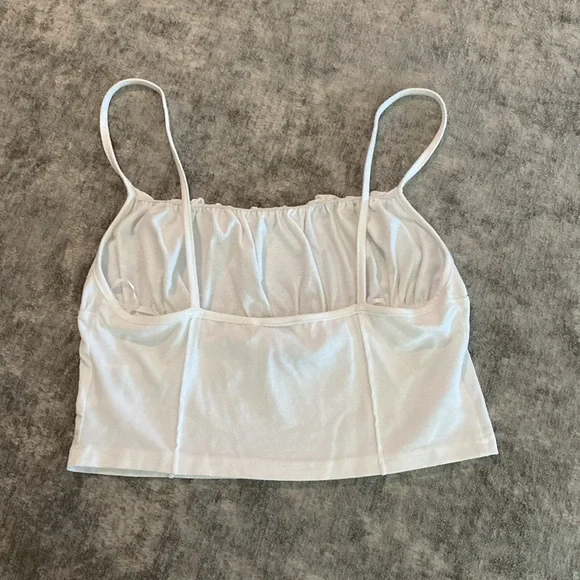 Princess Polly size 6 cropped ruched white top. {199} - Picture 2 of 8